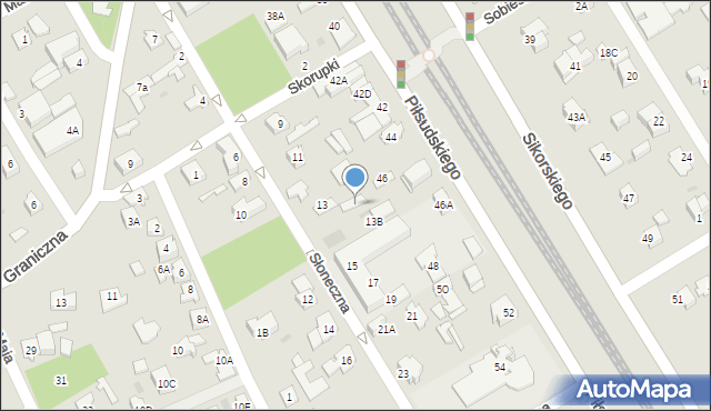 Józefów, Słoneczna, 13a, mapa Józefów