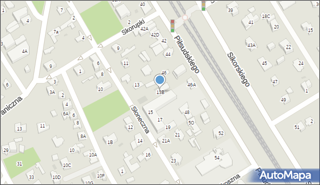 Józefów, Słoneczna, 13B, mapa Józefów