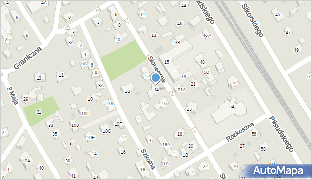 Józefów, Słoneczna, 14, mapa Józefów