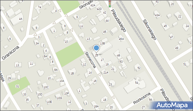 Józefów, Słoneczna, 15, mapa Józefów