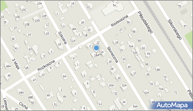 Józefów, Słoneczna, 24A, mapa Józefów