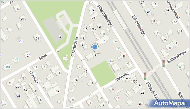 Józefów, Słoneczna, 3, mapa Józefów