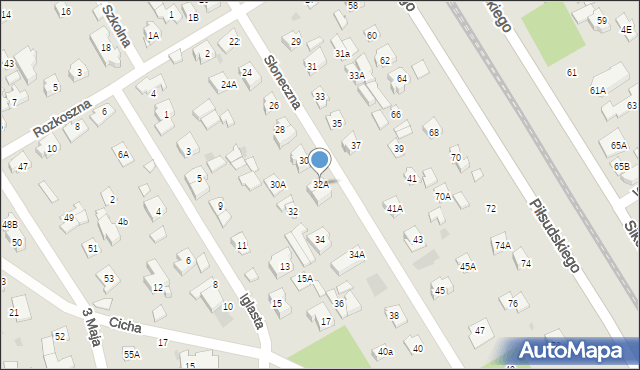 Józefów, Słoneczna, 32A, mapa Józefów