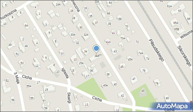 Józefów, Słoneczna, 34A, mapa Józefów