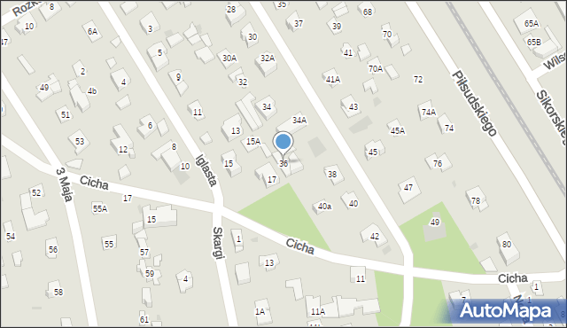 Józefów, Słoneczna, 36, mapa Józefów