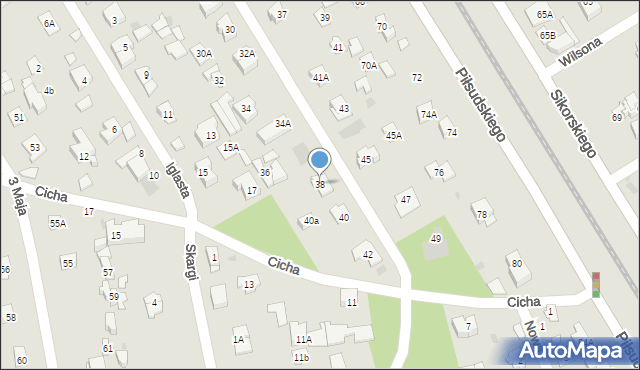 Józefów, Słoneczna, 38, mapa Józefów