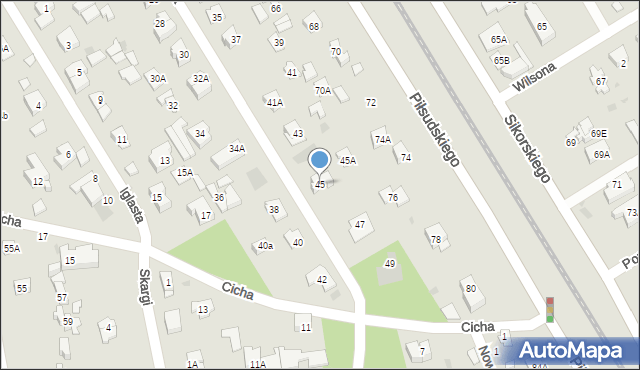 Józefów, Słoneczna, 45, mapa Józefów