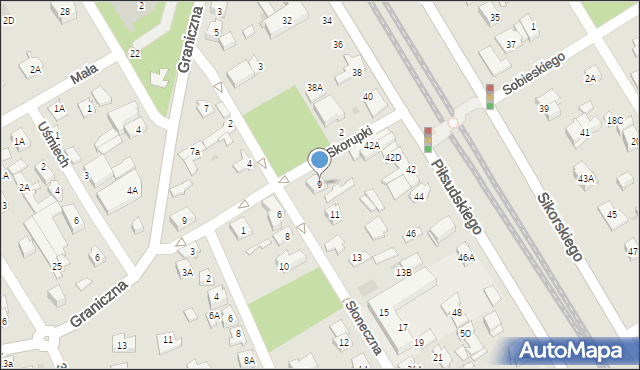 Józefów, Słoneczna, 9, mapa Józefów