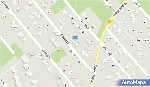 Józefów, Słowicza, 9, mapa Józefów