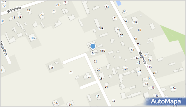 Juchnowiec Dolny, Słoneczna, 24, mapa Juchnowiec Dolny