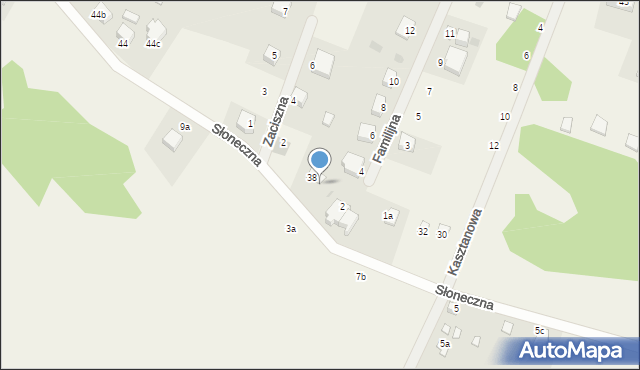 Junoszyno, Słoneczna, 38a, mapa Junoszyno