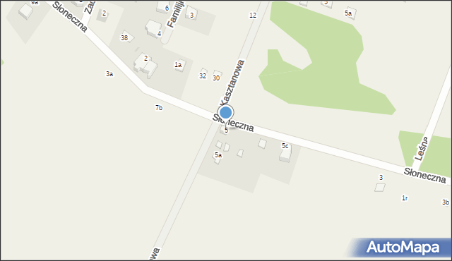 Junoszyno, Słoneczna, 5, mapa Junoszyno