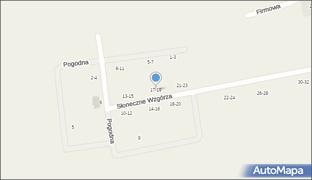 Juszkowo, Słoneczne Wzgórza, 17-19, mapa Juszkowo