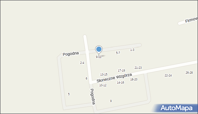 Juszkowo, Słoneczne Wzgórza, 9-11, mapa Juszkowo