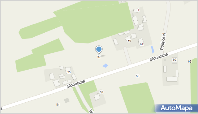 Kaczaki, Słoneczna, 57, mapa Kaczaki