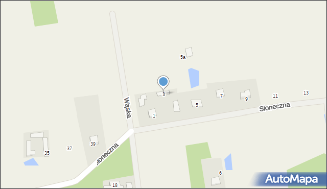Kaczków, Słoneczna, 3, mapa Kaczków