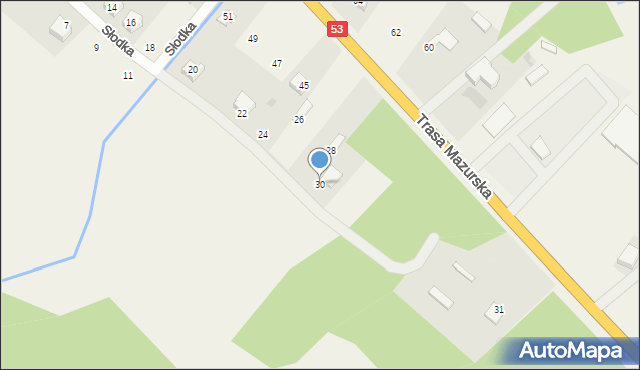 Kadzidło, Słodka, 30, mapa Kadzidło