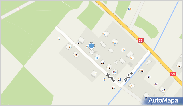 Kadzidło, Słodka, 8, mapa Kadzidło