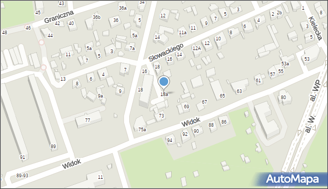 Kalisz, Słowackiego Juliusza, 18a, mapa Kalisza