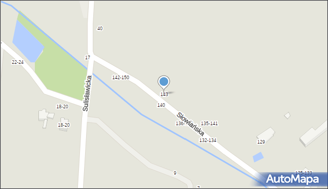 Kalisz, Słowiańska, 143, mapa Kalisza