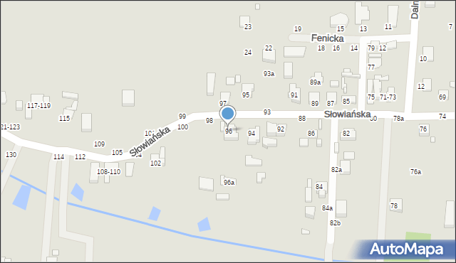 Kalisz, Słowiańska, 96, mapa Kalisza