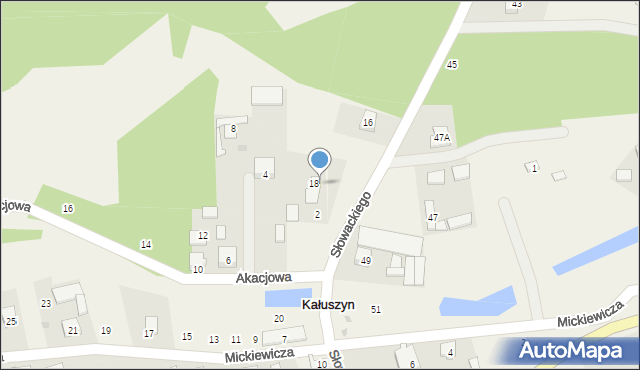 Kałuszyn, Słowackiego Juliusza, 18A, mapa Kałuszyn