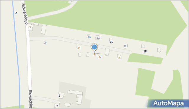 Kałuszyn, Słowackiego Juliusza, 3p, mapa Kałuszyn