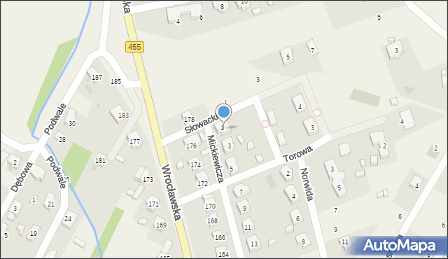 Kamieniec Wrocławski, Słowackiego Juliusza, 2, mapa Kamieniec Wrocławski