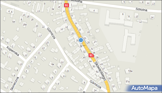 Kamieńsk, Słowackiego Juliusza, 28, mapa Kamieńsk