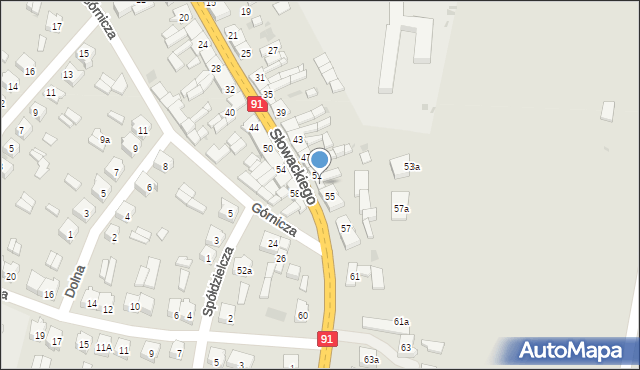 Kamieńsk, Słowackiego Juliusza, 53, mapa Kamieńsk