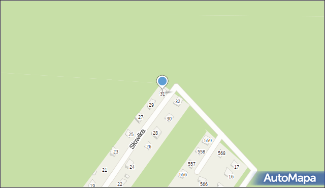 Kamińsko, Słowika, 31, mapa Kamińsko