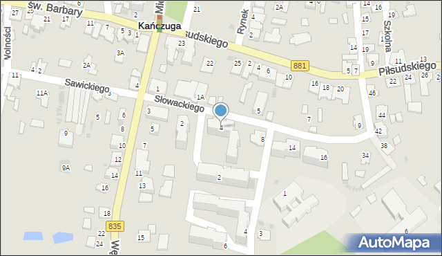Kańczuga, Słowackiego Juliusza, 4, mapa Kańczuga