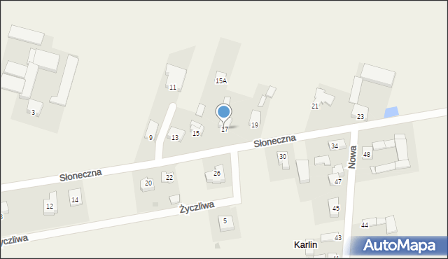 Karlin, Słoneczna, 17, mapa Karlin