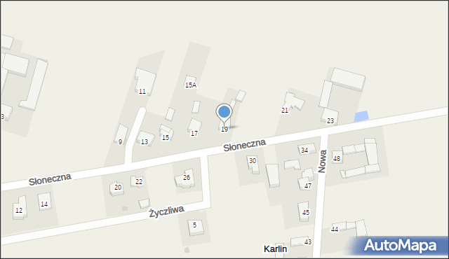 Karlin, Słoneczna, 19, mapa Karlin