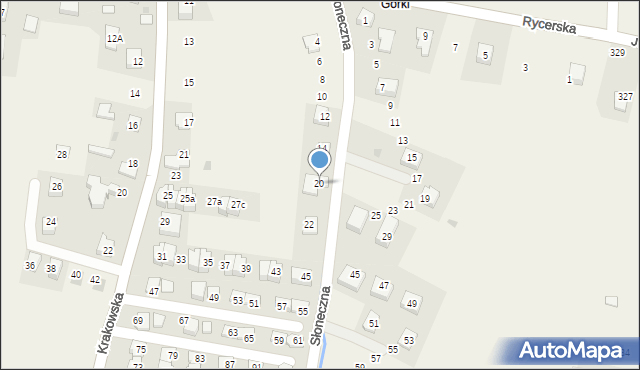 Karniowice, Słoneczna, 20, mapa Karniowice
