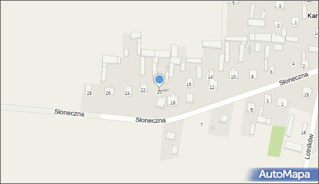 Karpiska, Słoneczna, 20, mapa Karpiska