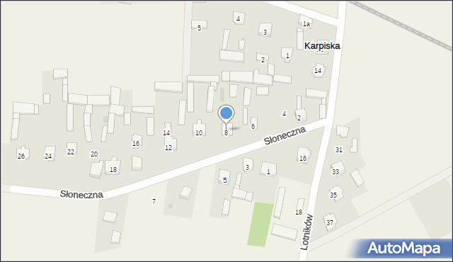 Karpiska, Słoneczna, 9, mapa Karpiska