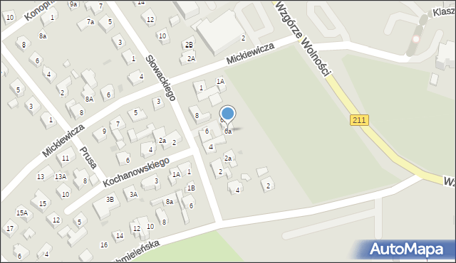 Kartuzy, Słowackiego Juliusza, 6a, mapa Kartuzy