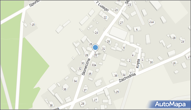 Kaszczor, Słoneczna, 33, mapa Kaszczor