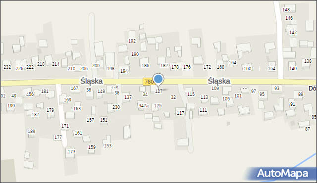 Kaszów, Śląska, 127, mapa Kaszów