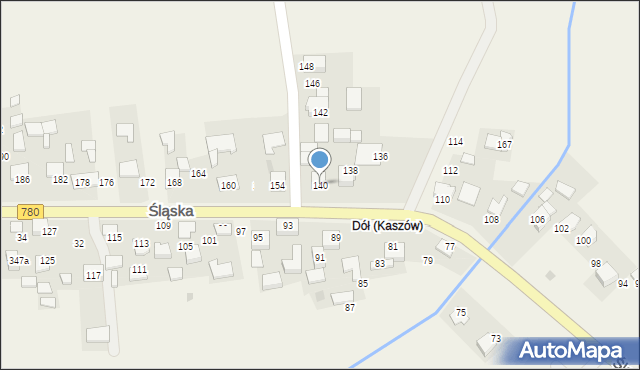 Kaszów, Śląska, 140, mapa Kaszów