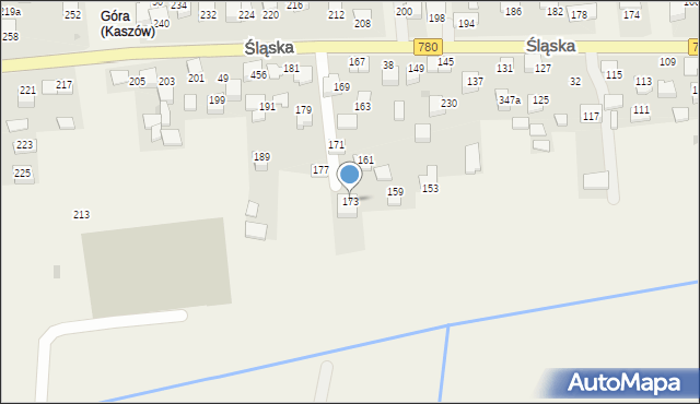 Kaszów, Śląska, 173, mapa Kaszów