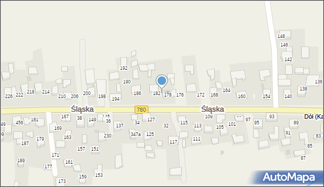 Kaszów, Śląska, 180, mapa Kaszów