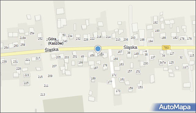Kaszów, Śląska, 185, mapa Kaszów