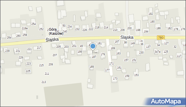 Kaszów, Śląska, 191, mapa Kaszów