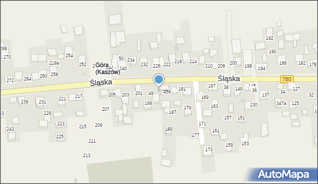 Kaszów, Śląska, 197, mapa Kaszów