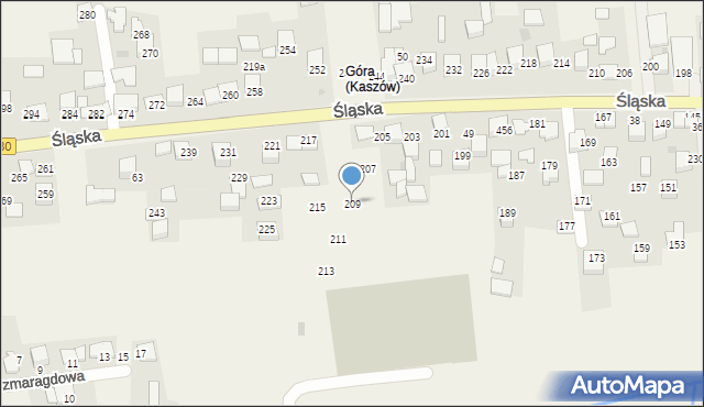 Kaszów, Śląska, 209, mapa Kaszów