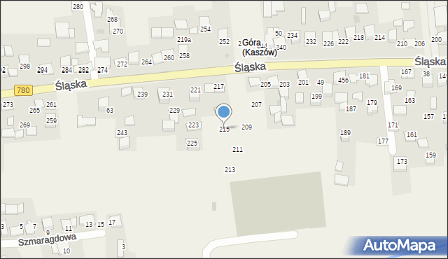 Kaszów, Śląska, 215, mapa Kaszów
