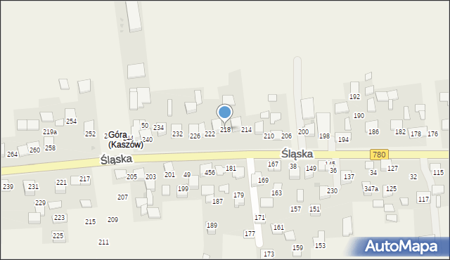 Kaszów, Śląska, 218, mapa Kaszów