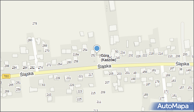 Kaszów, Śląska, 250, mapa Kaszów